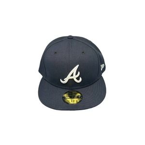 New‎ Era 59 Fifty Road Navy Atlanta Braves Fitted Hat Sz 7-5/8”